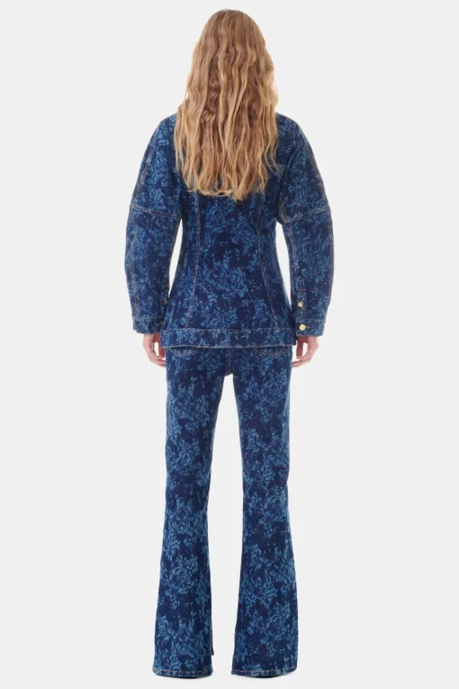 GANNI Dresstoff | Sett<Lazer Denim-blazer MidBlueStone