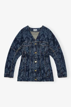 GANNI Dresstoff | Sett<Lazer Denim-blazer MidBlueStone