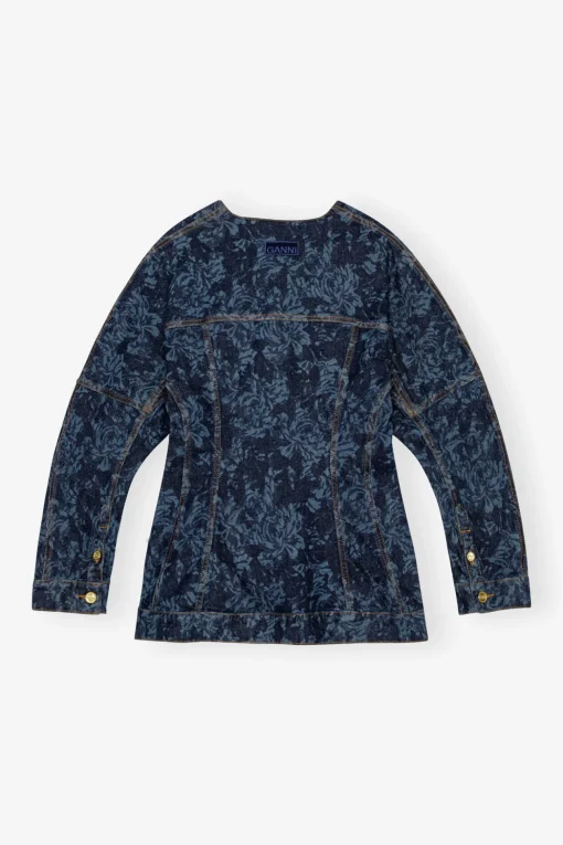 GANNI Dresstoff | Sett<Lazer Denim-blazer MidBlueStone