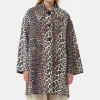 GANNI Ganni Exclusives | Sett<Leopard Canvas Oversized Midi-jakke AlmondMilk
