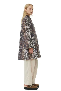 GANNI Ganni Exclusives | Sett<Leopard Canvas Oversized Midi-jakke AlmondMilk