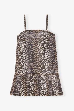 GANNI Trending Now | Ganni Exclusives<Foil Print Denim Strap-kjole Leopard