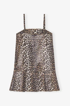 GANNI Trending Now | Ganni Exclusives<Foil Print Denim Strap-kjole Leopard