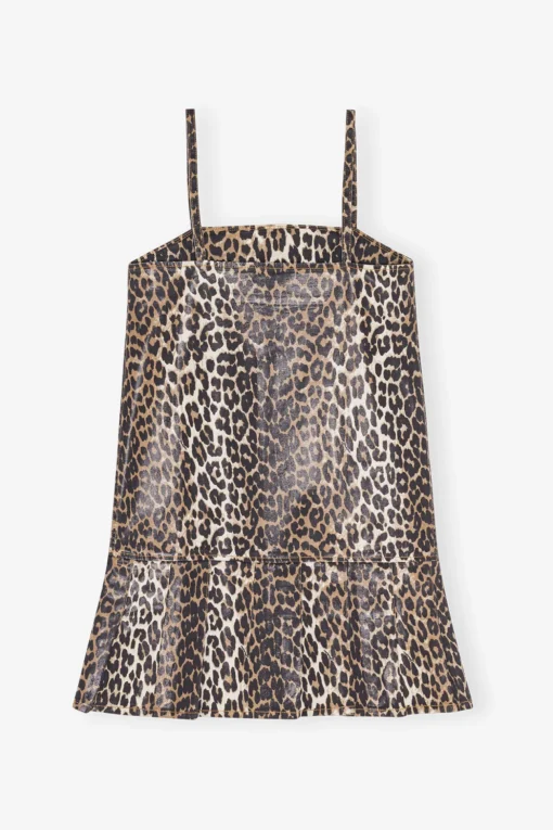 GANNI Trending Now | Ganni Exclusives<Foil Print Denim Strap-kjole Leopard