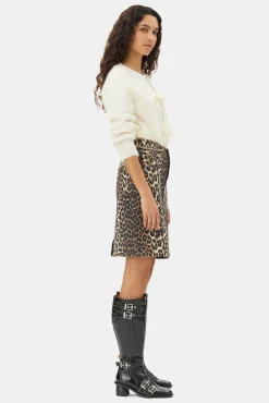 GANNI Ganni Exclusives | Leopardmønster Klær<Foil Print Denim-skjørt Leopard