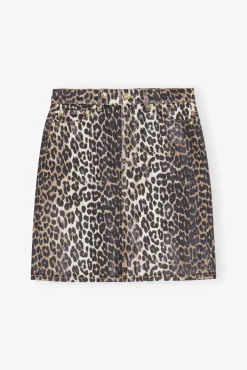 GANNI Ganni Exclusives | Leopardmønster Klær<Foil Print Denim-skjørt Leopard
