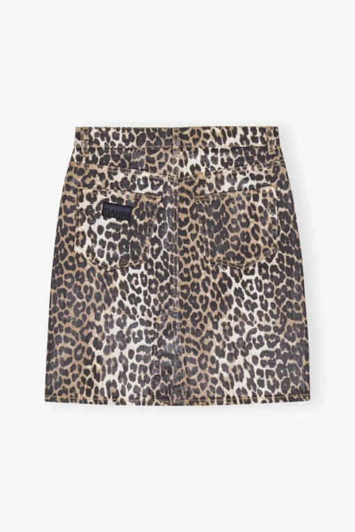 GANNI Ganni Exclusives | Leopardmønster Klær<Foil Print Denim-skjørt Leopard