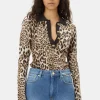 GANNI Strikkeplagg<Knitted-poloskjorte Leopard