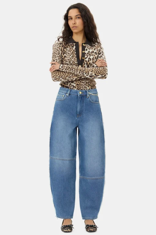 GANNI Strikkeplagg<Knitted-poloskjorte Leopard