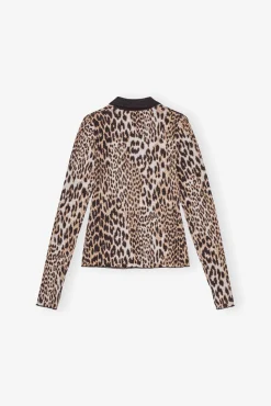 GANNI Strikkeplagg<Knitted-poloskjorte Leopard