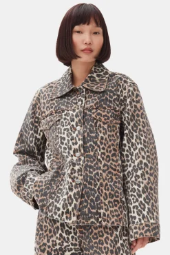 GANNI Plus Size Klær | Sett<Printed Denim-jakke Leopard