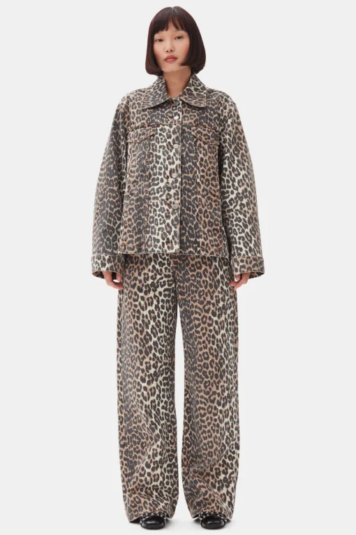 GANNI Plus Size Klær | Sett<Printed Denim-jakke Leopard