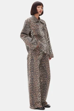 GANNI Plus Size Klær | Sett<Printed Denim-jakke Leopard