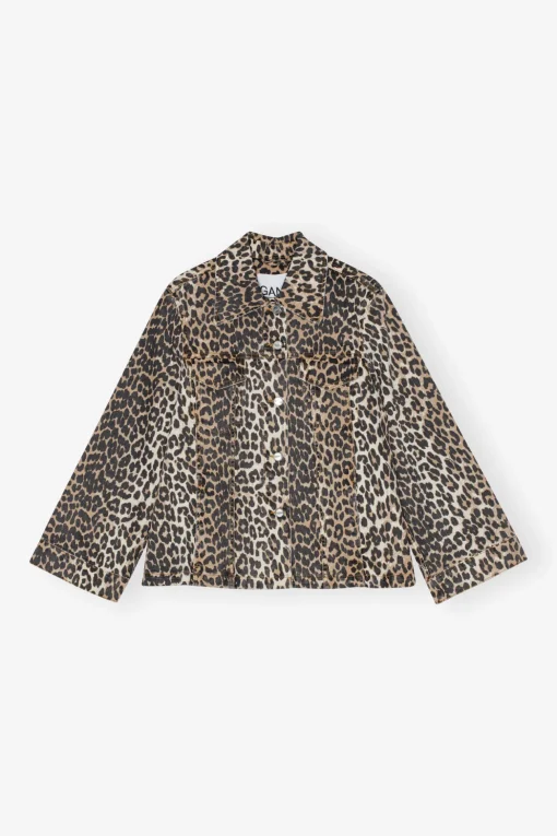 GANNI Plus Size Klær | Sett<Printed Denim-jakke Leopard