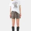 GANNI Ganni Exclusives | Leopardmønster Klær<Printed Denim-shorts Leopard