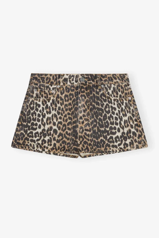 GANNI Ganni Exclusives | Leopardmønster Klær<Printed Denim-shorts Leopard