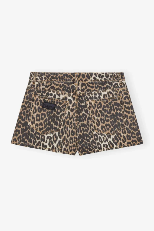 GANNI Ganni Exclusives | Leopardmønster Klær<Printed Denim-shorts Leopard