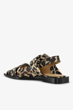 GANNI Sko | Ballerinasko<Satin Feminine Buckle-ballerinasko Leopard