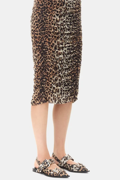 GANNI Sko | Ballerinasko<Satin Feminine Buckle-ballerinasko Leopard