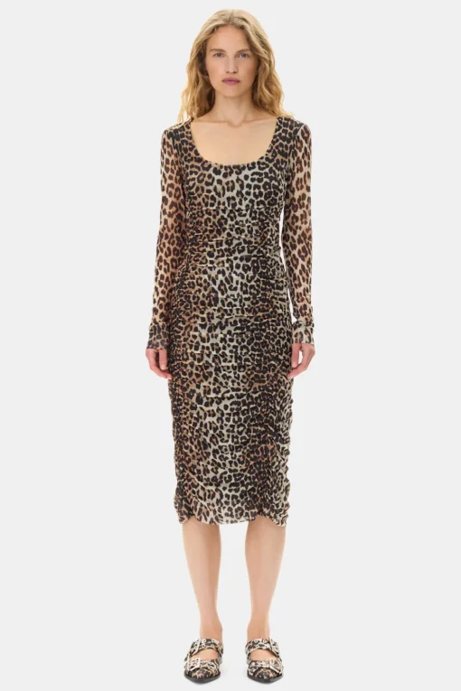 GANNI Sko | Ballerinasko<Satin Feminine Buckle-ballerinasko Leopard