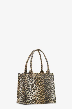 GANNI Skuldervesker | Tote-vesker<-Print Canvas Tote-veske Leopard