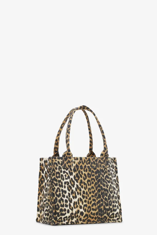 GANNI Skuldervesker | Tote-vesker<-Print Canvas Tote-veske Leopard