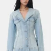 GANNI Plus Size Klær | Sett<Light Blue Denim Fitted-blazer TintWash