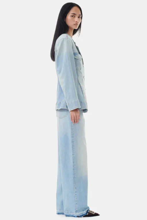GANNI Plus Size Klær | Sett<Light Blue Denim Fitted-blazer TintWash