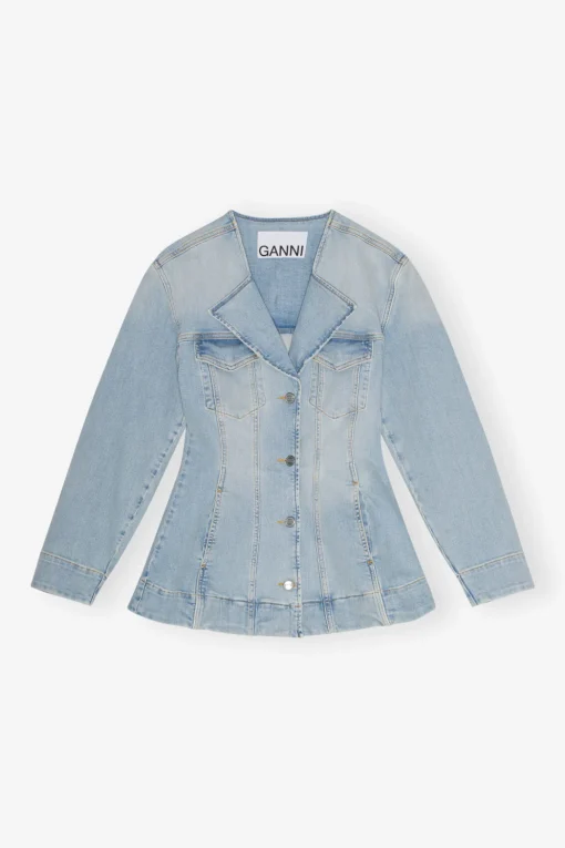GANNI Plus Size Klær | Sett<Light Blue Denim Fitted-blazer TintWash