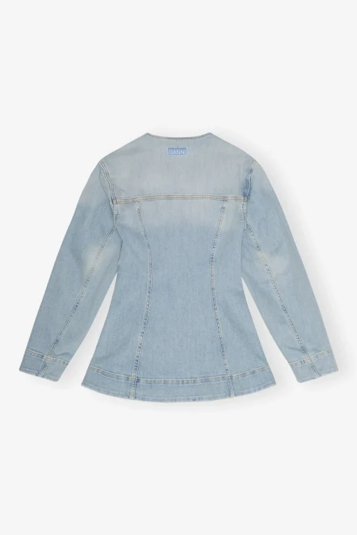 GANNI Plus Size Klær | Sett<Light Blue Denim Fitted-blazer TintWash