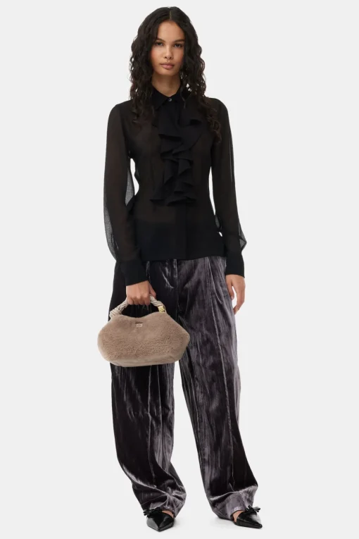 GANNI Crossbody Vesker | Håndvesker<Light Grey Fluffy Small Bou Bag OysterGray