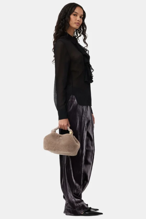 GANNI Crossbody Vesker | Håndvesker<Light Grey Fluffy Small Bou Bag OysterGray