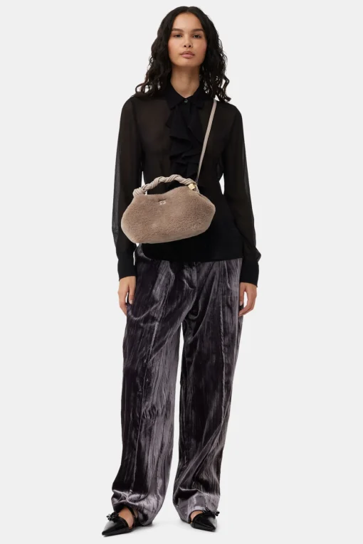 GANNI Crossbody Vesker | Håndvesker<Light Grey Fluffy Small Bou Bag OysterGray