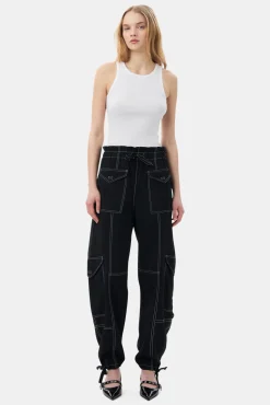 GANNI Plus Size Klær | Ganni Icons<Light Slub Pocket Pants Black