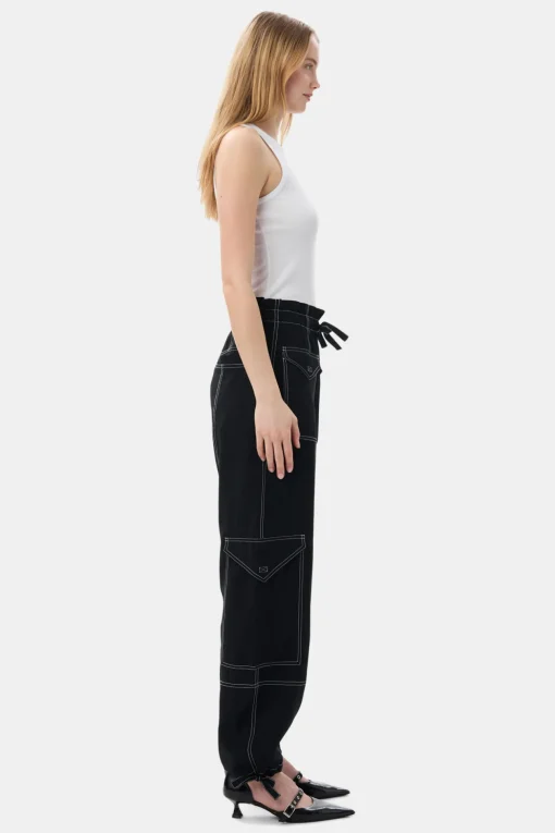 GANNI Plus Size Klær | Ganni Icons<Light Slub Pocket Pants Black
