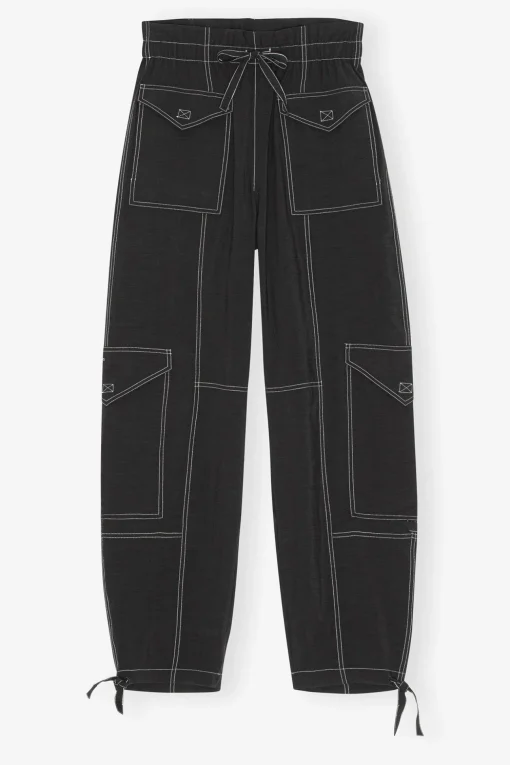 GANNI Plus Size Klær | Ganni Icons<Light Slub Pocket Pants Black