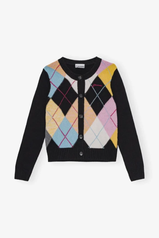 GANNI Plus Size Klær | Strikkeplagg<Harlequin-cardigan Multicolour