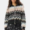 GANNI Strikkeplagg<Multicolour Zip-cardigan Black
