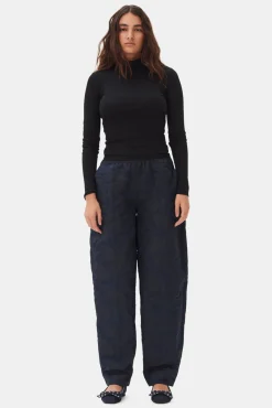 GANNI Sett | Bukser<Navy Blue Botanical Jacquard Elasticated Curve-bukse Peacoat