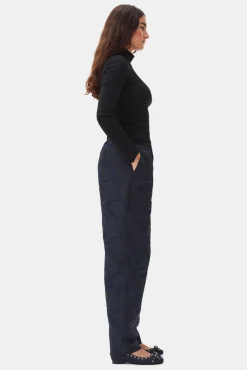GANNI Sett | Bukser<Navy Blue Botanical Jacquard Elasticated Curve-bukse Peacoat