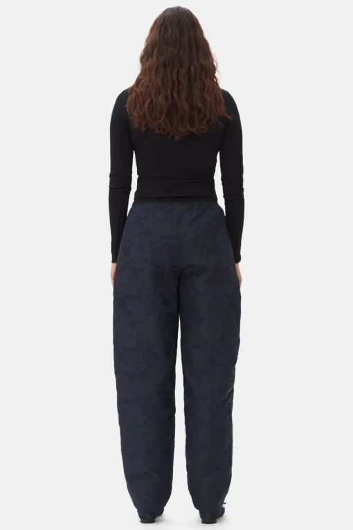 GANNI Sett | Bukser<Navy Blue Botanical Jacquard Elasticated Curve-bukse Peacoat