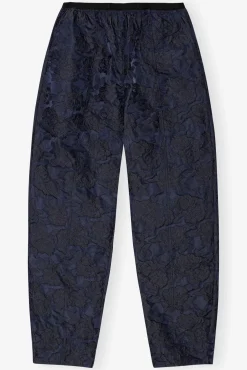 GANNI Sett | Bukser<Navy Blue Botanical Jacquard Elasticated Curve-bukse Peacoat