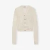GANNI Strikkeplagg<Off-white Boucle-cardigan Egret