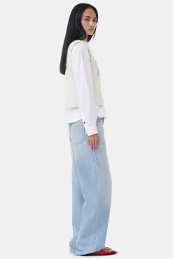 GANNI Plus Size Klær | Ganni Exclusives<Off-white Graphic-vest Egret