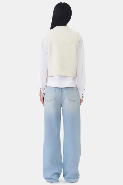 GANNI Plus Size Klær | Ganni Exclusives<Off-white Graphic-vest Egret