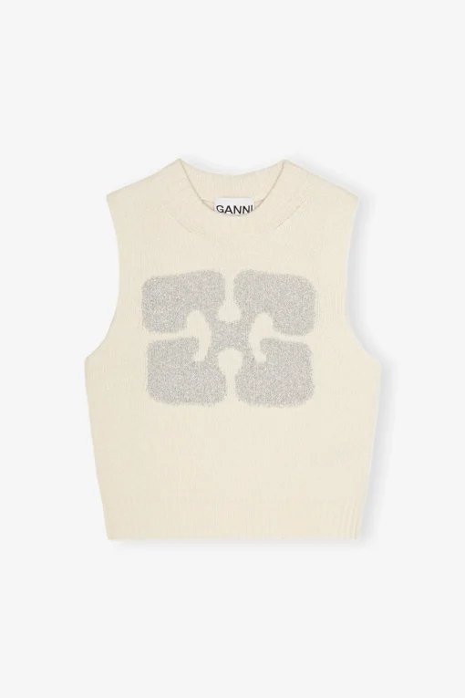 GANNI Plus Size Klær | Ganni Exclusives<Off-white Graphic-vest Egret