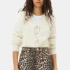 GANNI Ganni Exclusives | Strikkeplagg<Off-white Tie String-cardigan Egret