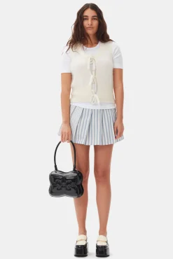 GANNI Strikkeplagg<Off-white Tie String-vest Egret