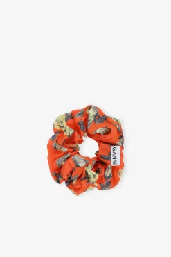 GANNI Accessories Til Hår<Orange Floral Printed-hårstrikk Poinciana