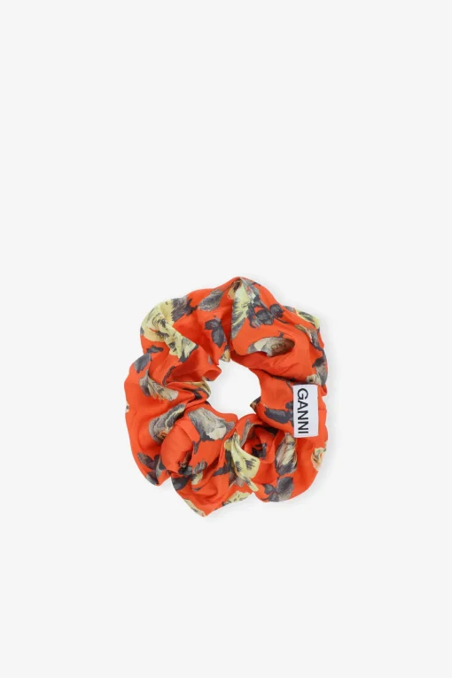 GANNI Accessories Til Hår<Orange Floral Printed-hårstrikk Poinciana